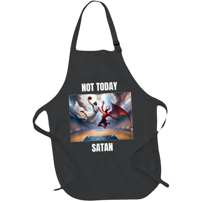 Jesus Vs Satan Playing Basketball Not Today Satan Apron