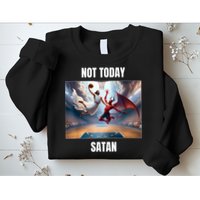 Jesus Vs Satan Playing Basketball Not Today Satan Sweatshirt