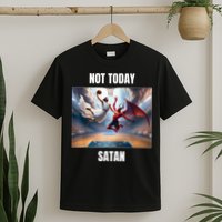 Jesus Vs Satan Playing Basketball Not Today Satan T-Shirt