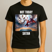 Jesus Vs Satan Playing Basketball Not Today Satan T-Shirt