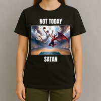Jesus Vs Satan Playing Basketball Not Today Satan T-Shirt