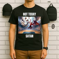 Jesus Vs Satan Playing Basketball Not Today Satan T-Shirt