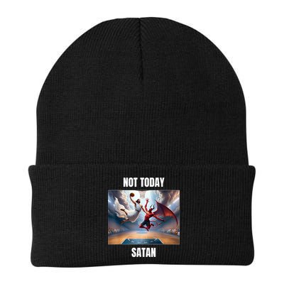 Jesus Vs Satan Playing Basketball Not Today Satan Beanie