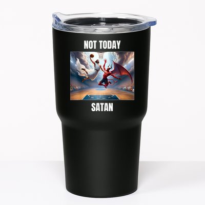 Jesus Vs Satan Playing Basketball Not Today Satan Tumbler