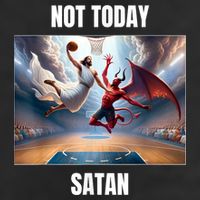 Jesus Vs Satan Playing Basketball Not Today Satan 25L Jumbo Tote