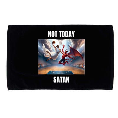Jesus Vs Satan Playing Basketball Not Today Satan Microfiber Hand Towel