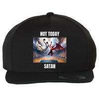 Jesus Vs Satan Playing Basketball Not Today Satan Wool Snapback Cap