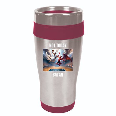Jesus Vs Satan Playing Basketball Not Today Satan 16oz Travel Tumbler
