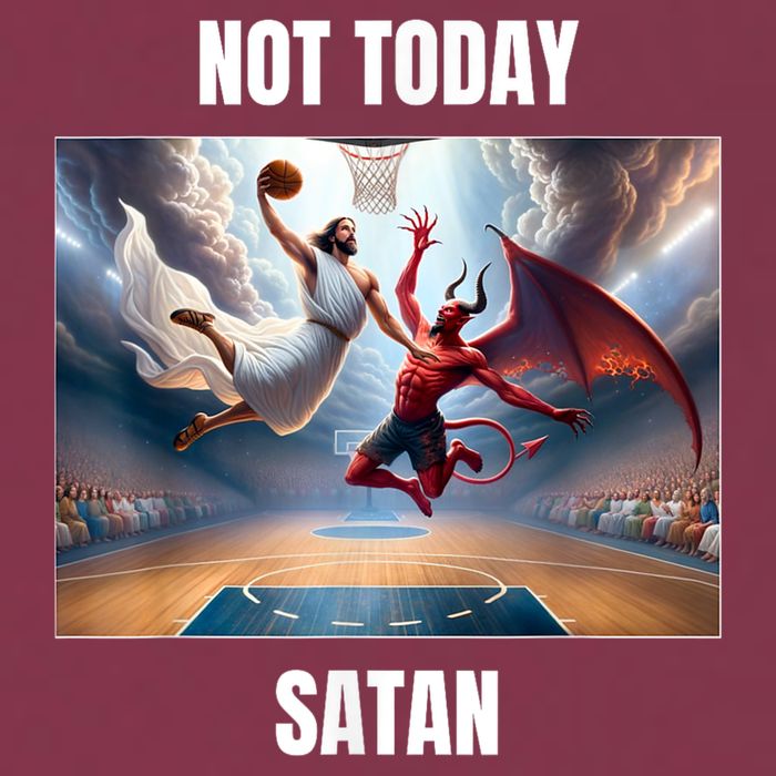 Jesus Vs Satan Playing Basketball Not Today Satan 16oz Travel Tumbler
