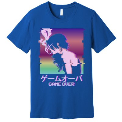 Japanese Vaporwave Sad Anime Game Over Indie Aesthetic Gift Premium T-Shirt