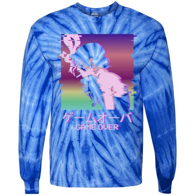 Japanese Vaporwave Sad Anime Game Over Indie Aesthetic Gift Tie-Dye Long Sleeve Shirt