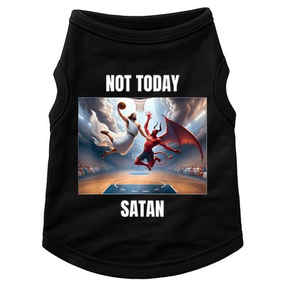 Jesus Vs Satan Playing Basketball Not Today Satan Doggie Tank