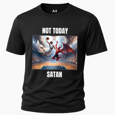 Jesus Vs Satan Playing Basketball Not Today Satan Performance Shirt