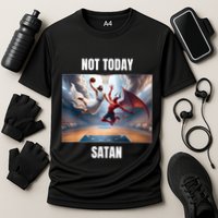 Jesus Vs Satan Playing Basketball Not Today Satan Performance Shirt
