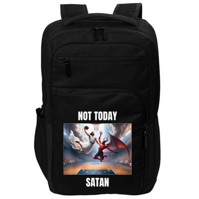 Jesus Vs Satan Playing Basketball Not Today Satan Impact Tech Backpack