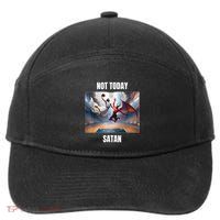 Jesus Vs Satan Playing Basketball Not Today Satan 7-Panel Snapback Hat