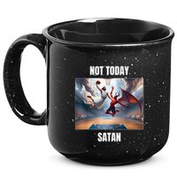 Jesus Vs Satan Playing Basketball Not Today Satan 15oz Campfire Ceramic Mug