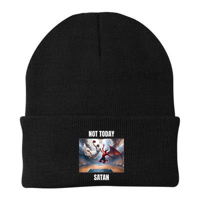 Jesus Vs Satan Playing Basketball Not Today Satan Beanie