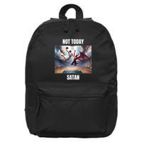 Jesus Vs Satan Playing Basketball Not Today Satan 16 in Basic Backpack
