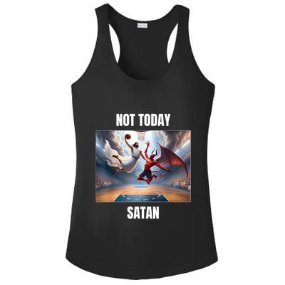 Jesus Vs Satan Playing Basketball Not Today Satan Ladies PosiCharge Competitor Racerback Tank