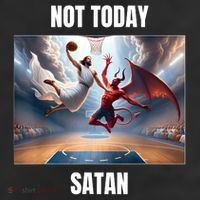 Jesus Vs Satan Playing Basketball Not Today Satan 25L Jumbo Tote