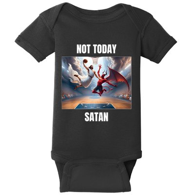 Jesus Vs Satan Playing Basketball Not Today Satan Baby Bodysuit