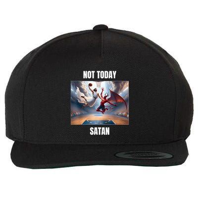 Jesus Vs Satan Playing Basketball Not Today Satan Wool Snapback Cap
