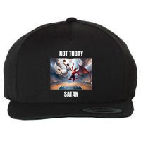 Jesus Vs Satan Playing Basketball Not Today Satan Wool Snapback Cap