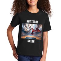 Jesus Vs Satan Playing Basketball Not Today Satan Kids T-Shirt