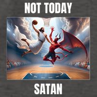 Jesus Vs Satan Playing Basketball Not Today Satan Vector Backpack