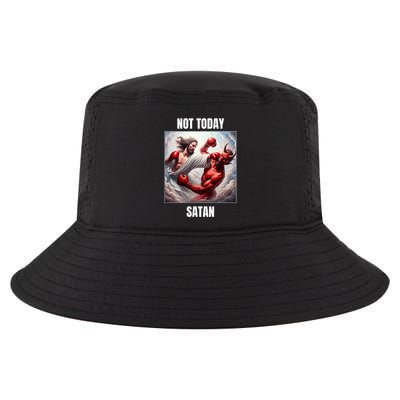 Jesus Vs Satan In A Boxing Match Not Today Satan Cool Comfort Performance Bucket Hat