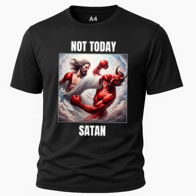 Jesus Vs Satan In A Boxing Match Not Today Satan Performance Shirt