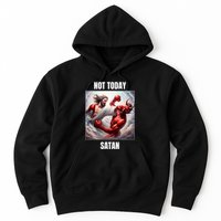 Jesus Vs Satan In A Boxing Match Not Today Satan Hoodie