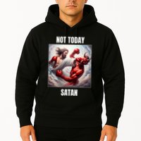 Jesus Vs Satan In A Boxing Match Not Today Satan Hoodie