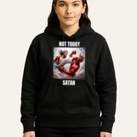 Jesus Vs Satan In A Boxing Match Not Today Satan Hoodie