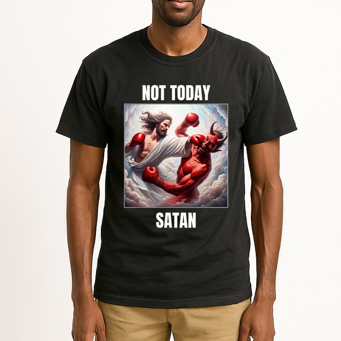 Jesus Vs Satan In A Boxing Match Not Today Satan Tall T-Shirt
