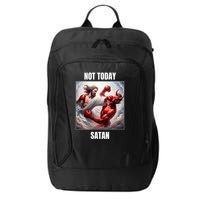 Jesus Vs Satan In A Boxing Match Not Today Satan City Backpack