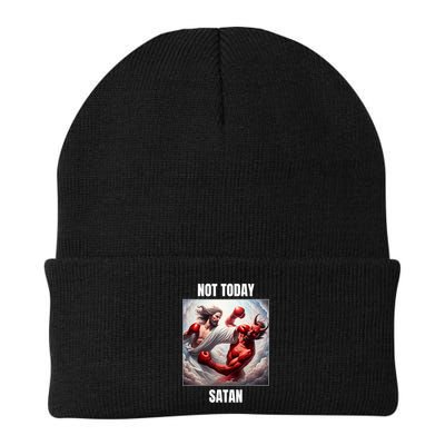 Jesus Vs Satan In A Boxing Match Not Today Satan Beanie