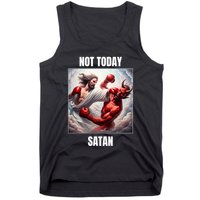 Jesus Vs Satan In A Boxing Match Not Today Satan Tank Top