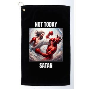 Jesus Vs Satan In A Boxing Match Not Today Satan Platinum Collection Golf Towel