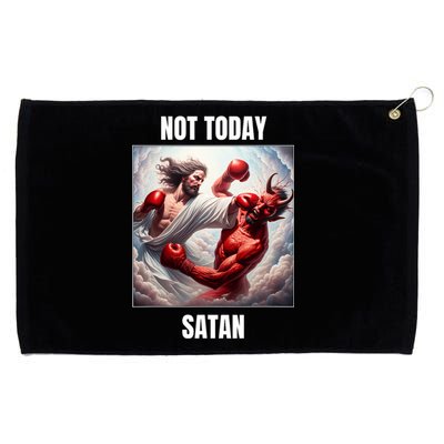 Jesus Vs Satan In A Boxing Match Not Today Satan Grommeted Golf Towel