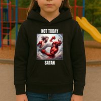 Jesus Vs Satan In A Boxing Match Not Today Satan Kids Hoodie