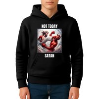 Jesus Vs Satan In A Boxing Match Not Today Satan Kids Hoodie