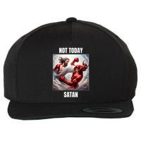Jesus Vs Satan In A Boxing Match Not Today Satan Wool Snapback Cap