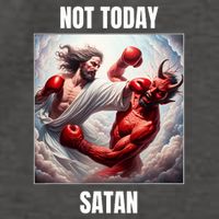 Jesus Vs Satan In A Boxing Match Not Today Satan Vector Backpack