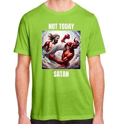 Jesus Vs Satan In A Boxing Match Not Today Satan Great Gift Adult ChromaSoft Performance T-Shirt