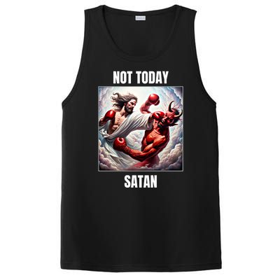 Jesus Vs Satan In A Boxing Match Not Today Satan Great Gift PosiCharge Competitor Tank