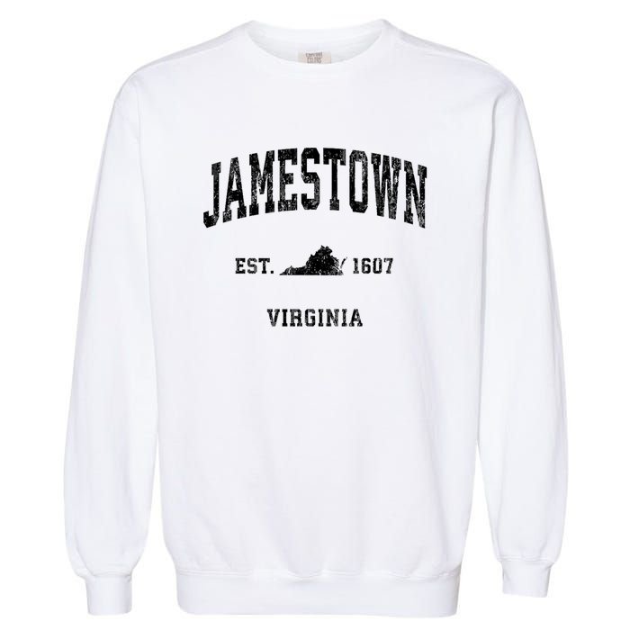 Jamestown Virginia Va Vintage Established Athletic Sports Design Garment-Dyed Sweatshirt