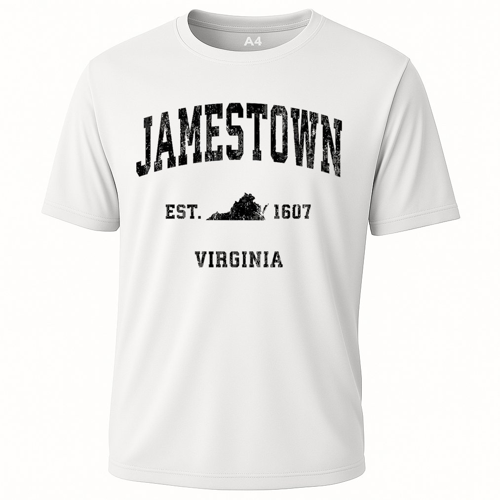 Jamestown Virginia Va Vintage Established Athletic Sports Design Cooling Performance Crew T-Shirt