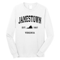 Jamestown Virginia Va Vintage Established Athletic Sports Design Long Sleeve Shirt